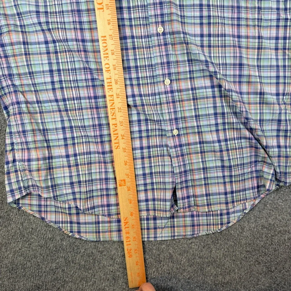 Polo Ralph Lauren Performance Shirt Mens XL Madras Plaid Long Sleeve Button Up
